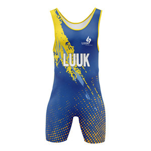 Singlet de Lucha Libre para Hombre OEM, Diseño Personalizado, Impresión por Sublimación, Ligero, de Secado Rápido y Transpirable, Ropa Deportiva para Equipos de Lucha Libre - Product Image 1
