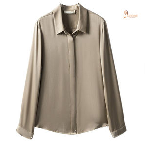 Blusa Elegante de Punto con Estampado Sólido para Mujer, Corte Regular, Manga Larga, Estilo Vintage para Primavera/Verano - Product Image 1