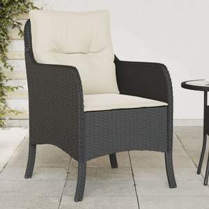 Set di 2 Sedie da Giardino in Rattan PE Nero con Coperture Rimovibili Standard - Product Image 1