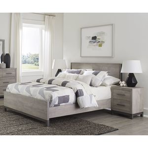 Lit Queen Size en finition gris clair, panneau en mélamine de qualité supérieure, meuble de chambre à coucher en bois élégant, 1 pièce attrayante - Product Image 6