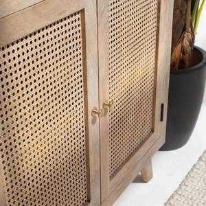 Buffet et meuble de rangement en rotin à deux portes Vandana Pebble Orion pour des intérieurs modernes et élégants - Product Image 3