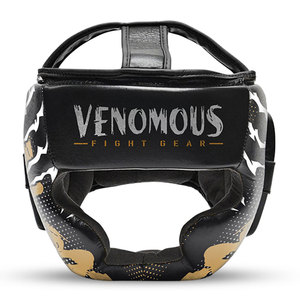 Venomous Gold Reaper Leather Adjustable Breathable <b>Boxing</b> Head Guard Premium Training <b>Headgear</b> Protective - Product Image 3