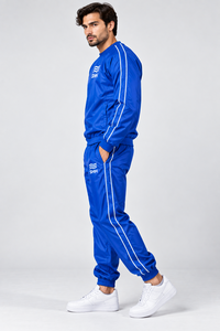 Blue Mens Sauna Suit Custom Sweat Workout Set <b>Heat</b> Retention Pullover Jacket Jogger <b>Pants</b> Fitness Training Weight Cut Sportswear - Product Image 3