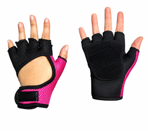 Gants de fitness pour femmes, demi-doigts, pour la musculation, le cyclisme, l'entraînement, respirants, antidérapants, rose et noir - Product Image 2
