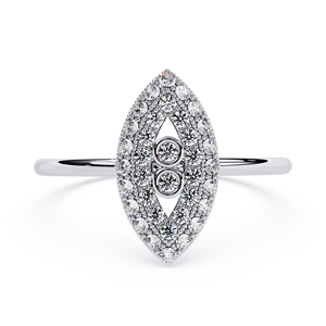 Bague de fiançailles ronde en or avec diamant de laboratoire certifié IGI, diamant CVD, bijoux Loista, style vintage, luxe, pour femmes - Product Image 1