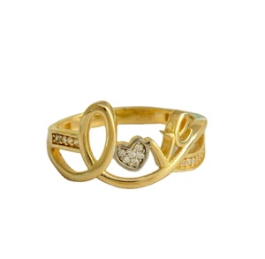 Bandas de amor de oro para mujer, anillo de plata grueso, joyería de compromiso de diamante, regalo diario - Product Image 1