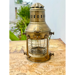 Handmade Vintage Stainless Steel Metal <b>Lantern</b> For Home Decoration Indoor Hanging Ship Oil Lamp With Polished <b>Silver</b> Finish - Product Image 6
