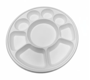 Best Quality <b>Pulp</b> Moulded Disposable 13 Inch 9CP Meal Tray Eco Friendly Paper Fiber Party Water Resistant Biodegradable Food - Product Image 2