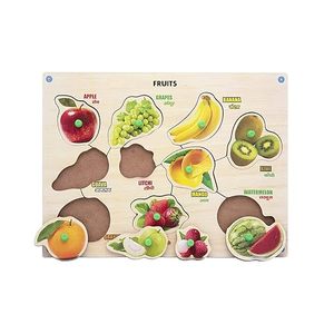 Rompecabezas de Madera de Frutas Coloridas para el Desarrollo Educativo Temprano Preescolar NMII Learning (Multicolor) - Product Image 2