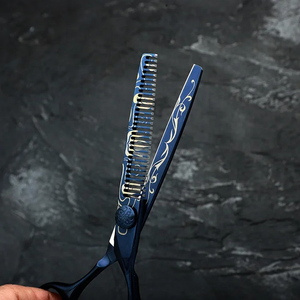 Juego de tijeras de pelo violeta de alta calidad, juego de tijeras de peluquero de acero inoxidable, tijeras de corte de pelo - Product Image 5