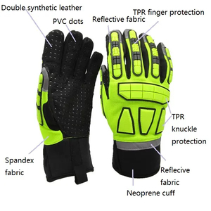 Guantes de Trabajo de Cuero y Goma de Alta Calidad, Resistentes a Cortes, Anti-Vibración, Anti-Impacto, para Soldadura, con Puño de Neopreno - Product Image 5