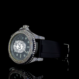 Montre de luxe haut de gamme entièrement automatique avec mouvement à quartz sertie de diamants Moissanite VVS, bracelet en acier inoxydable, disponible en promotion - Product Image 2