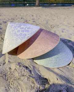 Chapeau conique enveloppé de soie fait à la main au Vietnam en utilisant du bambou et de la soie colorée pour l'affichage, chapeau conique enveloppé de soie style vietnamien - Product Image 6