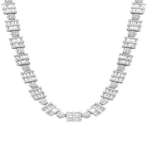 Fully <b>Iced</b> <b>Out</b> Moissanite White Gold Diamond Cuban <b>Chain</b> Luxury Hip Hop Customized Wedding Jewelry Best Gift for Men - Product Image 2