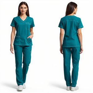Ensemble de blouses d'allaitement professionnelles pour femmes, couleur turquoise, prix de gros, vêtements médicaux - Product Image 1