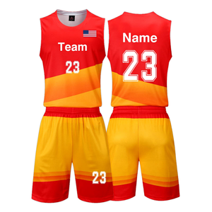 Ensemble de maillot et short de basket-ball noir et orange, uniforme d'équipe personnalisé - Product Image 3