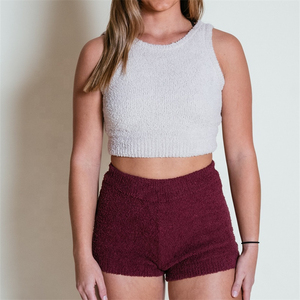 Women's Terry Cotton 2 Piece Set Sleeveless Crop Top <b>High</b> Waist Shorts Printed Eco-Friendly Loose Fit Casual Spring Summer Wear - Product Image 1