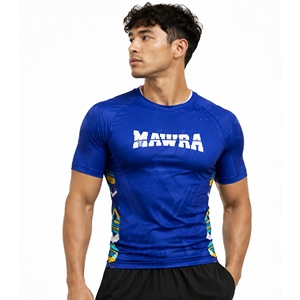 Mawra – Rashguard à manches courtes pour hommes, T-Shirt de Fitness et de gymnastique, chemise de Compression personnalisée pour Jiu Jitsu brésilien, unisexe - Product Image 1