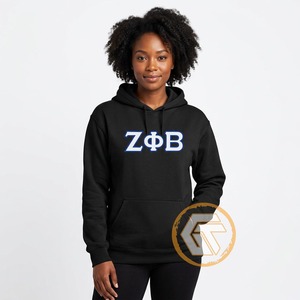 Sweat à capuche personnalisé en molleton de coton brodé Zeta Phi Beta, de haute qualité, écologique, pour femmes, vêtements grecs - Product Image 3