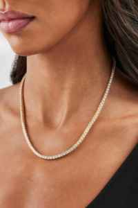 สร้อยคอเทนนิสทรงกลมประดับเพชรโมอิสซาไนต์ VVS ทองคำขาว 14K สำหรับผู้ชายและผู้หญิง สไตล์ฮิปฮอป เครื่องประดับชั้นดี - Product Image 5