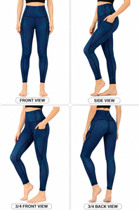 Leggings de compresión de cintura alta para mujer, pantalones de capa base con estampado personalizado, leggings deportivos para gimnasio, leggings de poliéster para correr - Product Image 5