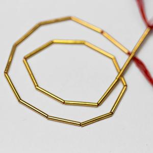 18K Solid Yellow Gold 11mm Smooth Tube <b>Beads</b> 10-Piece <b>Set</b> Premium Jewelry Findings & Components - Product Image 2