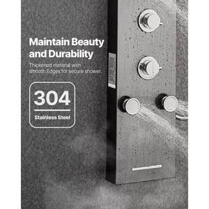 53 Brushed Stainless Steel <b>Shower</b> Column LED Rainfall <b>Shower</b> Head 6 Function Faucet Wall Tower <b>Shower</b> <b>Shower</b> Room <b>Accessories</b> - Product Image 6