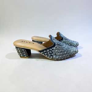 Sandalias de tacón con brillo, punta en pico, estilo mule, con cordones, para vestir, para la noche, para bodas. - Product Image 4