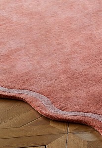 Alfombra de lana rosa hecha a mano con diseño moderno y esculpido, alfombra premium hecha a mano en colores vino y ciruela para el hogar y la oficina. - Product Image 6