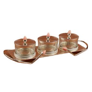 Bol en métal design moderne avec couvercle en or élégant plateau de service en vrac pour décor de fête table à la maison pour servir des bonbons et des noix - Product Image 6