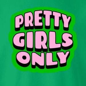 Sudadera de cuello redondo con estampado gráfico Green Pretty Girls Only, de manga larga con puños acanalados, top casual de forro polar para mujer, estilo urbano a la moda. - Product Image 6