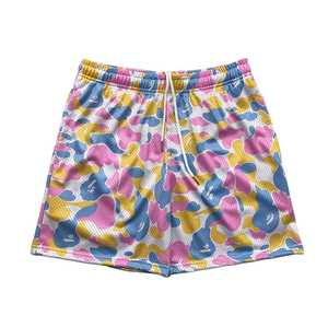 Shorts en toile de coton noir et blanc pour homme, taille mi-haute élastique, décontractés, sportifs, respirants - Product Image 3