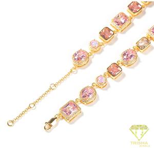 Collar de eslabones con piedras de moissanita VVS al por mayor, de plata de ley 925 con tono dorado, joyería de lujo para minoristas - Product Image 3