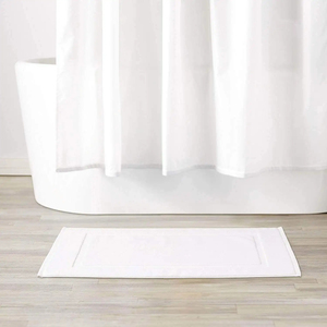 Minimalist Rectangle Microfiber Bath <b>Mat</b> With Memory Foam Backing Anti Slip Beige Solid Color For <b>Bathroom</b> <b>Floor</b> - Product Image 2