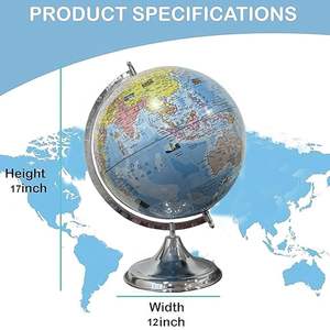 Globo terráqueo contemporáneo con soporte sólido, globo terráqueo de estudio para niños, estudiantes, decoración del hogar y la oficina en idioma gujarati - Product Image 2