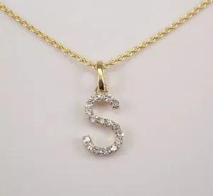 2 Ct Round Simulated Diamond Letter"S" Women's Pendant In 14k Yellow Gold Plated - Product Image 2