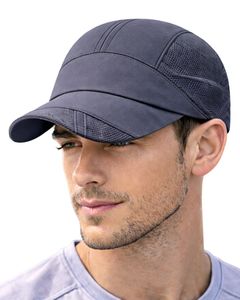 Men Dark Grey Mesh Panel Sports Cap Breathable Lightweight Adjustable Summer Running Training Outdoor Baseball Hat For Men Use - Product Image 1