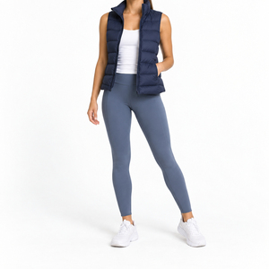 Zipper Closure Canvas Puffer <b>Vest</b> <b>Winter</b> Packable Bubble Quilted Padded Sleeveless <b>Women's</b> Casual Streetwear - Product Image 6