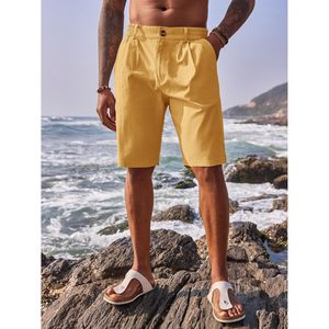 2025 hommes décontracté coton Golf Shorts plat avant Chino taille élastique Bermudes motif XS taille Logo tricoté travail robe Shorts - Product Image 4