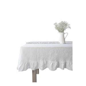 Mantel de lino moderno hecho a mano de alta calidad, respetuoso con el medio ambiente, sostenible, suave, con textura, duradero, patrón sólido, mantel de comedor - Product Image 6
