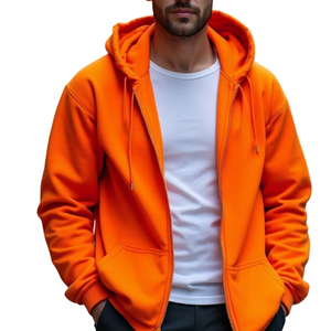 Sweat à capuche coupe décontractée pour homme, logo personnalisé, respirant, manches longues, basiques, en coton mélangé. - Product Image 5
