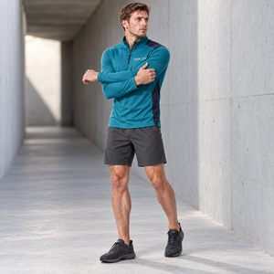 Maillot d'entraînement à col zippé pour homme, séchage rapide, polyester respirant, haut de performance, logo personnalisé, sports d'équipe, fournisseur OEM - Product Image 3