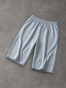 Everyday Casual <b>Pull</b> On Elastic Waist Soft Touch Athletic Leisure Gym Fitness Mid Length Comfortable Mens Relaxed Fleece Short - Product Image 2