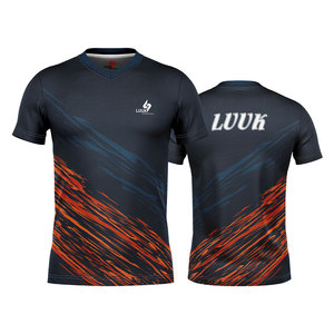 Camiseta de Manga Corta para Hombre, Personalizada al por Mayor, con Estampado Geométrico por Sublimación, Transpirable, Informal, Cuello en V - Product Image 1