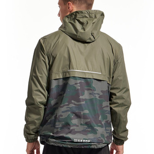 Chaqueta cortavientos personalizada para hombre, estilo universitario, con capucha, 100% poliéster, a prueba de viento, ligera, con cremallera, para exteriores. - Product Image 2