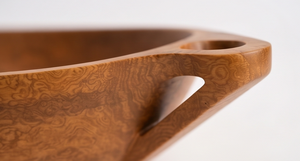 Plat allongé en bois de noyer avec poignées sculptées intégrées, bol de service en bois de manguier, vaisselle élégante - Product Image 5