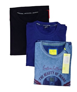 T-shirt décontracté pour homme 100 % coton tricoté à manches courtes 180g, col rond, uni, séchage rapide, respirant, teint en fil, techniques de lavage - Product Image 6