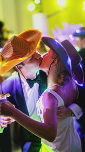 LED Light up Cowboy <b>Hat</b> <b>for</b> Summer Parties & <b>Weddings</b> Neon Glow Adjustable Western <b>Hat</b> Unisex Bulk Festival Concert - Product Image 5