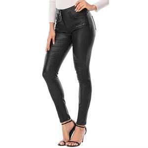Pantalon en cuir véritable pour femme, nouvelle tendance, design moderne, haute qualité, coupe régulière, devant plat, hiver, PU, écologique, vintage - Product Image 2