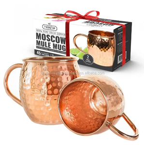 Tazas de Cobre Martillado para Moscow Mule, Tazas de Cobre Sólido para Cerveza, Tazas de Cobre para Beber - Product Image 4